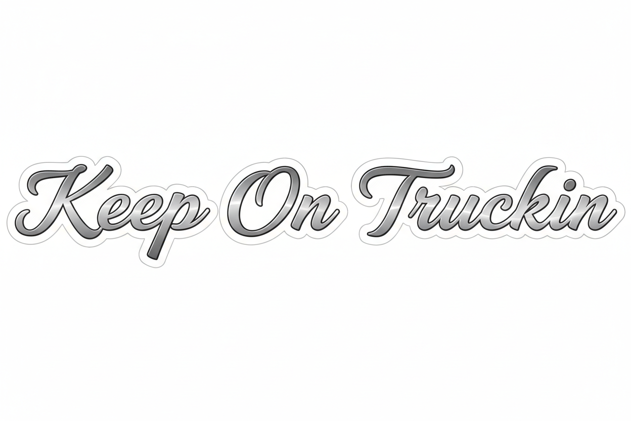 Keep On Truckin Cursive Sticker